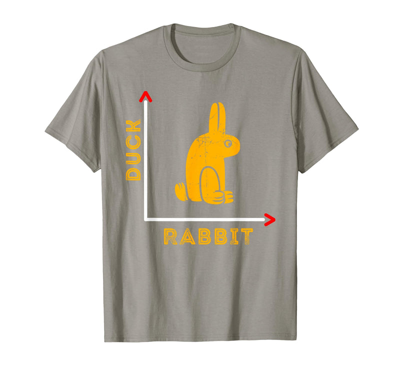 Wittgensteins Rabbit Duck Illusion Physics Nerd Math Geek T-Shirt in Slate Grey