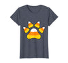 Scary Halloween Tees For Adults and Kids Halloween Candy Corn Paw Print T-Shirt for Animal Lovers T-Shirt - Heather Blue