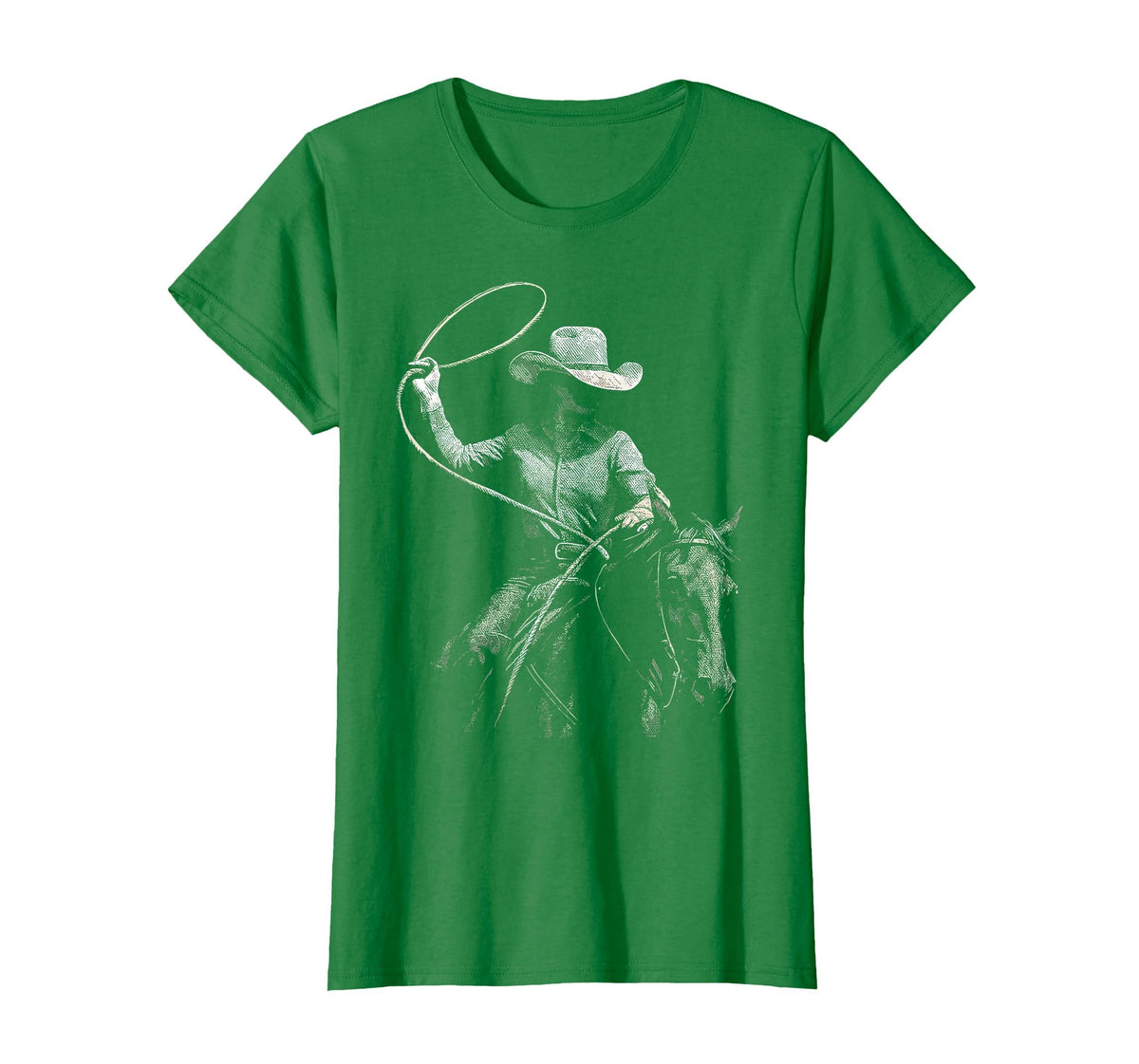 Cowgirl Western Rodeo Rodeo Cowgirl Western Horse T-Shirt - Kelly Green