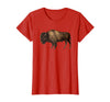 Altes Büffel-Design Buffalo Vintage Retro American Bison T-Shirt - Red