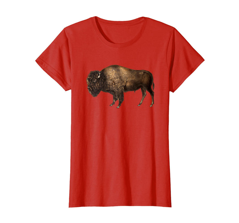 Altes Büffel-Design Buffalo Vintage Retro American Bison T-Shirt - Red