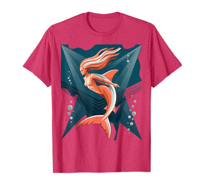 Woman Shark Tail Ocean Dive Graphic Tee T-Shirt