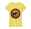 Mademark Elephant Silhouette Giant Sunset Graphic T-Shirt - Women - Lemon Yellow