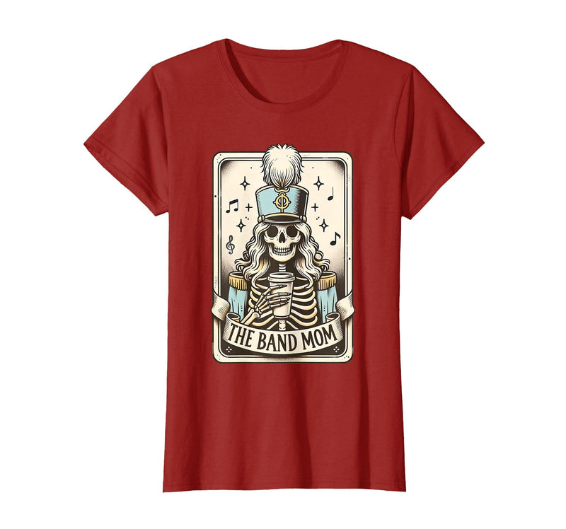 Marching Band Mom Tarot Card Skeleton Halloween Marching Band Mom Tarot Card Skeleton Mom Musical Instrument T-Shirt -