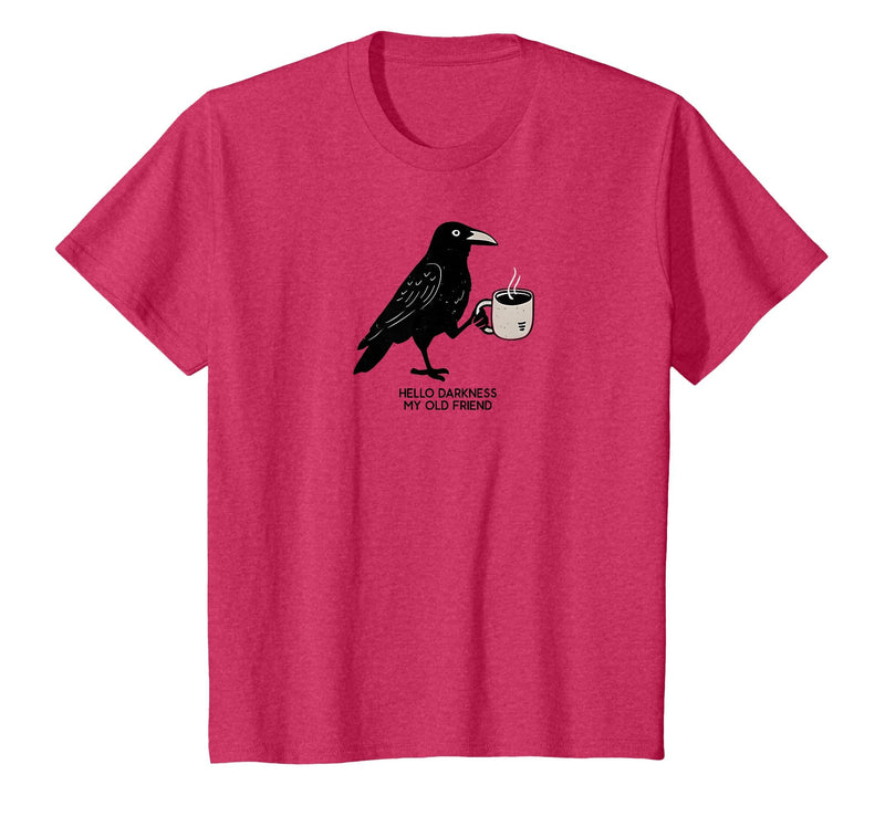 Hello Darkness My Old Friend Crow Coffee Halloween Hello Darkness My Old Friend Crow Coffee Spooky Halloween T-Shirt - Red