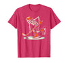 Halloween Costume For Hockey Lovers Funny Skeleton Hockey Halloween for Ice Hockey Lovers T-Shirt - Red Heather