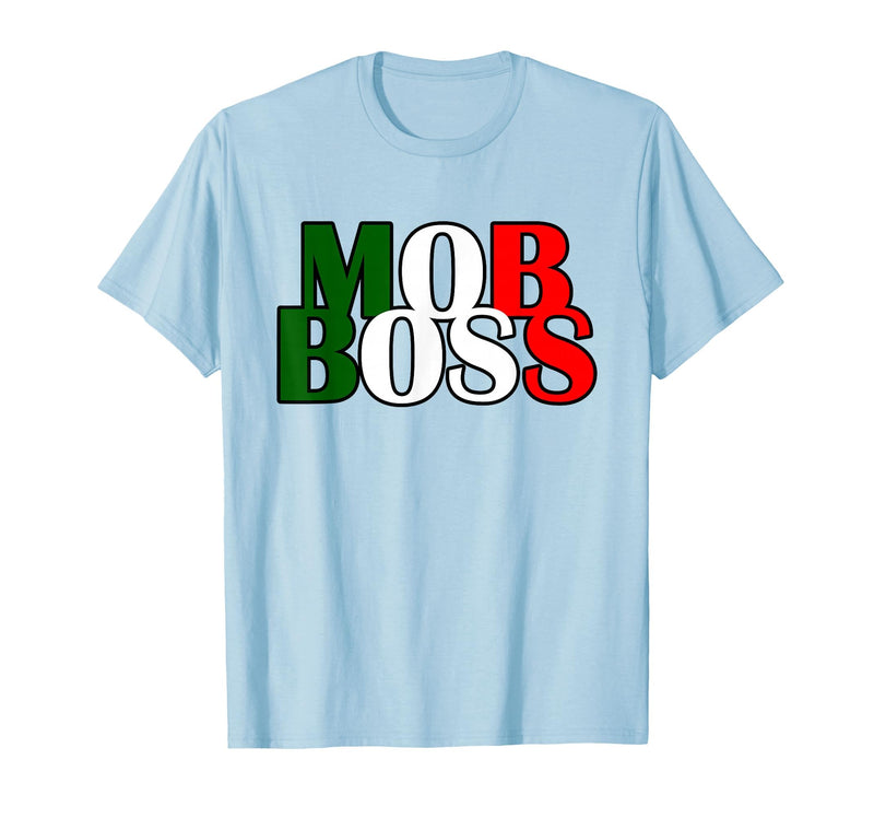Italian Yeah B Mob Boss Italian Flag 1920s Costume Mafia Party T-Shirt - Baby Blue