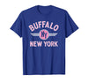 133 Apparel Buffalo NY Buffalo New York Circle NY Pink Print T-Shirt - Royal Blue