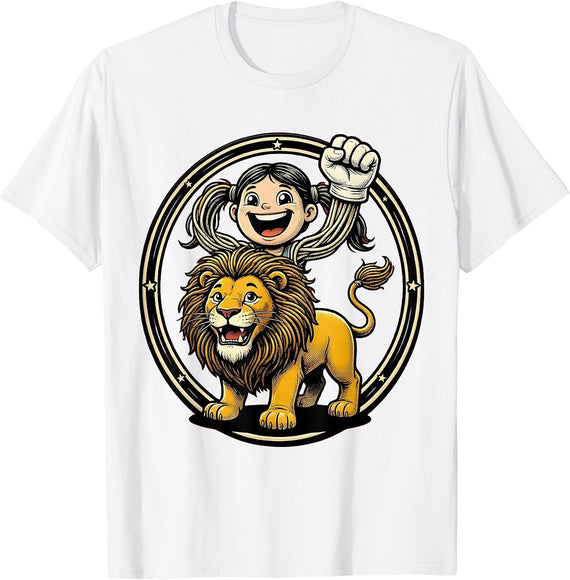 Men's Favorite Daughter Lion Rider Graphic Tee T-Shirt - White