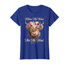 Christian Western Highland Cow Lovers Tees Follow The Word Not The Herd Christian Western Highland Cow T-Shirt - Royal Blue
