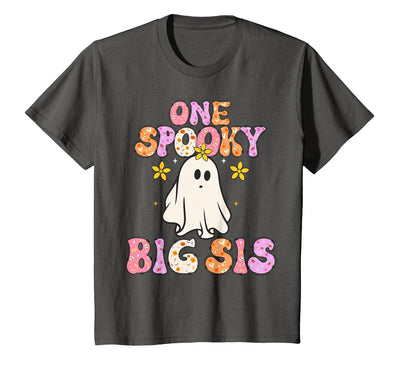 Matching Family Halloween Groovy Shirts Big Sister Halloween One Spooky Big Sister Announcement T-Shirt