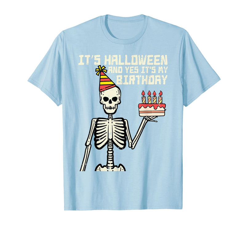 Halloween Shirts For Women Men Kids Boys Girls Its Halloween Yes My Birthday Skeleton Costume Men Women Kid T-Shirt - Baby