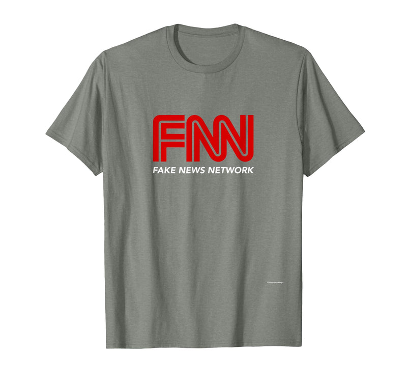 Fake News Network #fakenews Funny Trump Halloween Costume T-Shirt - Olive Heather