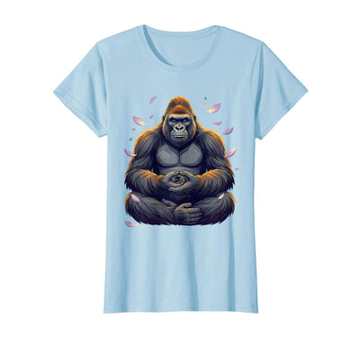 Meditating Gorilla Zen Monkey Graphic Design T-Shirt - Women