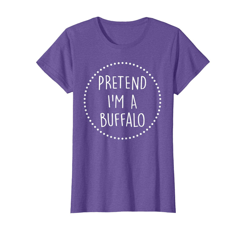 Lazy Funny Halloween Costume Co. Pretend Im a Buffalo Halloween Costume T-Shirt - Purple Heather