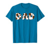 Cow Print For Family Matching Outfits DAD Cow Brown White Animal Print, Cow Pattern Farmer DAD T-Shirt - Sapphire Blue