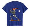 Funny Halloween Skeleton Sports Boys Costume Baseball Skeleton Spooky Boys Halloween Baseball Player T-Shirt - Royal Blue