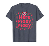Mademark John Pork's Calling: Here Piggy Piggy Funny Pig Lover Gift T-Shirt - Heather Blue
