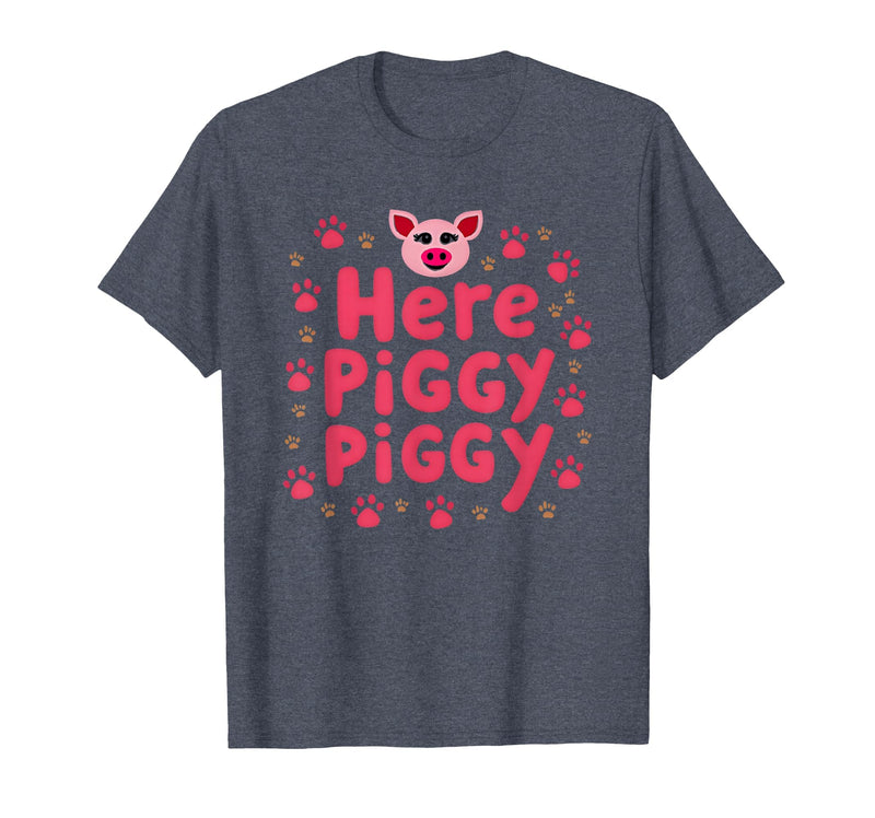 Mademark John Pork's Calling: Here Piggy Piggy Funny Pig Lover Gift T-Shirt - Heather Blue
