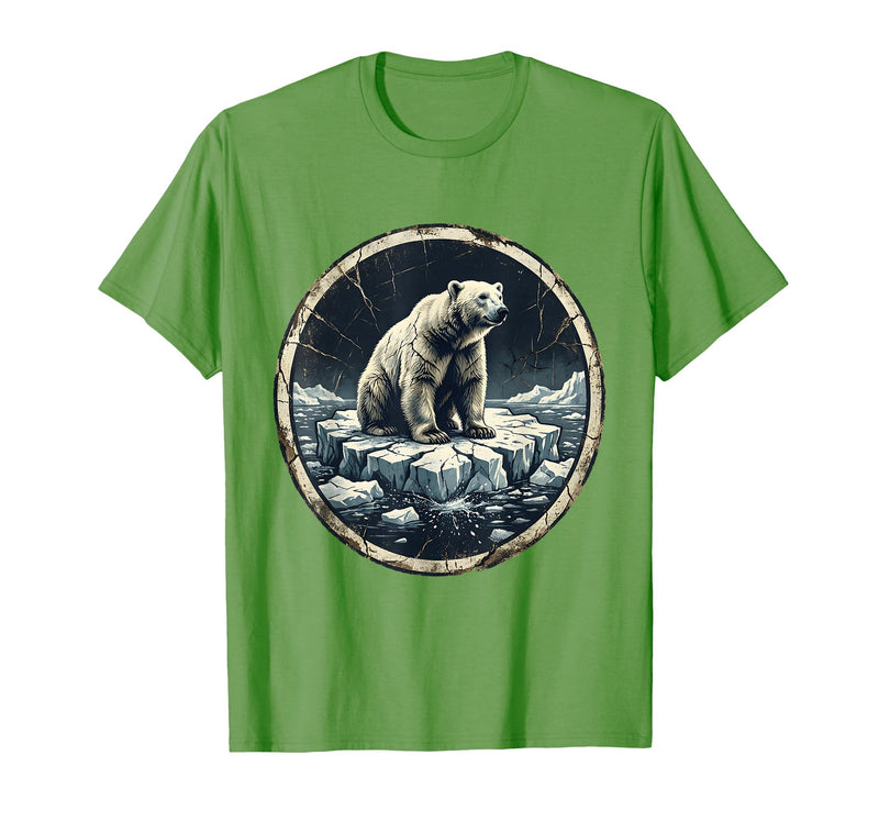 Mademark Polar Bear Drifting on Ice Floe Illustration T-Shirt - Grass Green