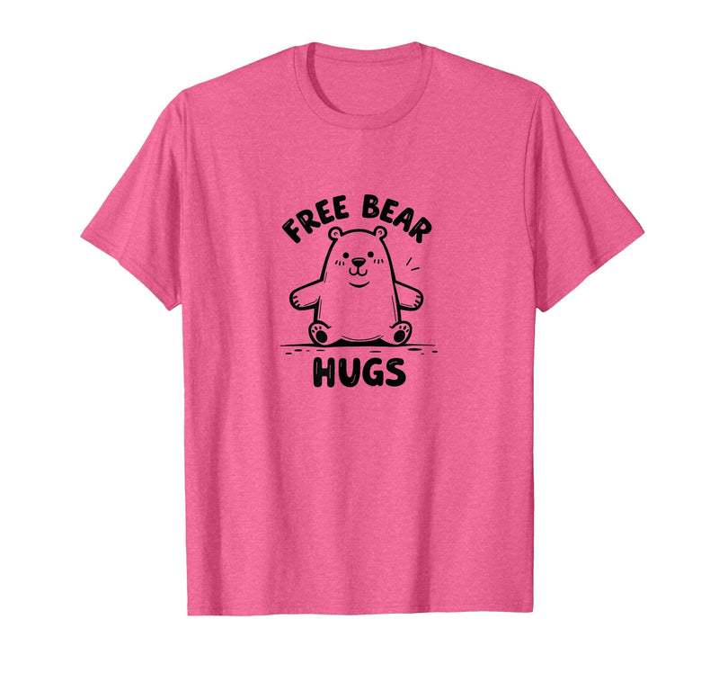 Mademark Free Bear Hugs: Cute Cartoon Animal Lover Gift T-Shirt - Pink Heather