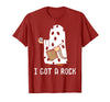 Funny Halloween Vibes Trick Or Treating I Got A Rock Funny Halloween Trick Or Treating Ghost T-Shirt - Cranberry Red