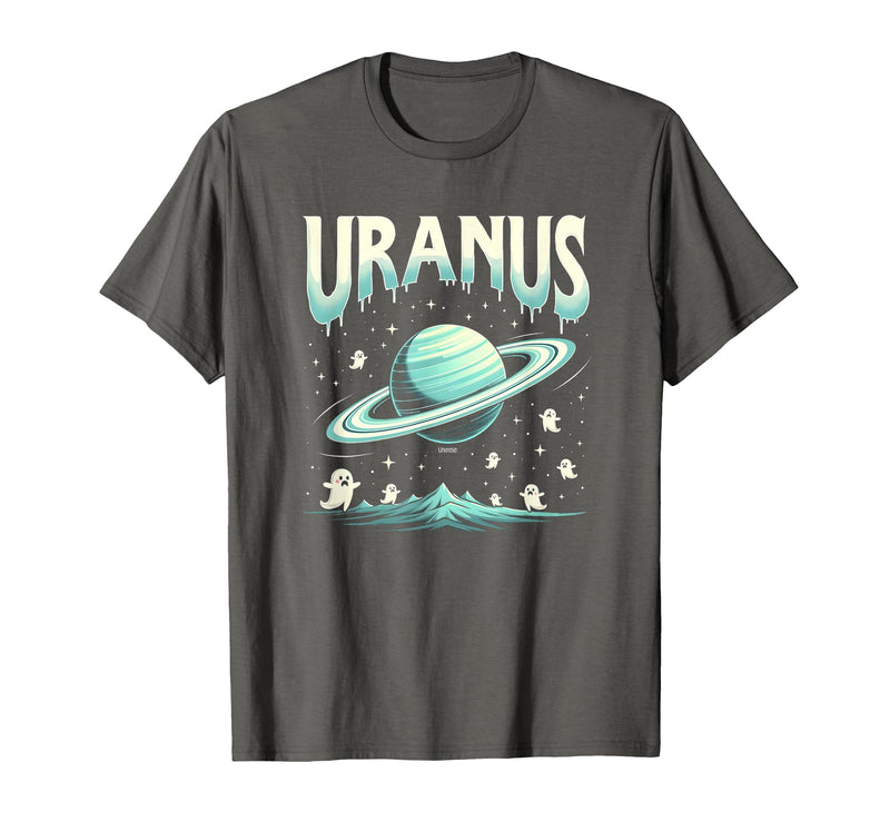 Mademark Ghost & Spirits - Ghost (99 Problems All) T-Shirt - Asphalt Grey-halloween Celestial Cosmic Uranus Unease