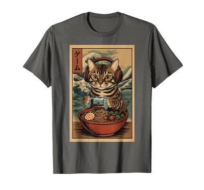 Kawaii Anime Gamer Cat Ramen Retro Japanese Gaming Cute Kawaii Gamer Cat Funny Ramen Retro Japanese Cat Gaming T-Shirt
