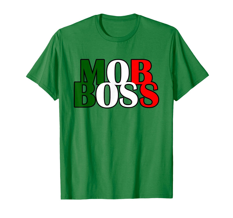 Italian Yeah B Mob Boss Italian Flag 1920s Costume Mafia Party T-Shirt - Kelly Green