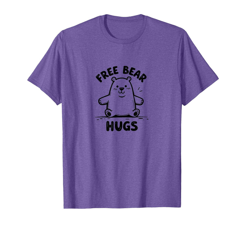 Mademark Free Bear Hugs: Cute Cartoon Animal Lover Gift T-Shirt - Purple Heather