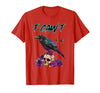 F-Caw-F Funny Raven Black Crow Spooky Season Retro F-Caw-F Funny Raven Black Crow Spooky Season Halloween Retro T-Shirt - Red