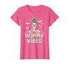 Mummy Vibes Halloween Coffee Funny Skeleton Tee Mummy Vibes Halloween Coffee Funny Skeleton Mother Mom T-Shirt - Pink Heather