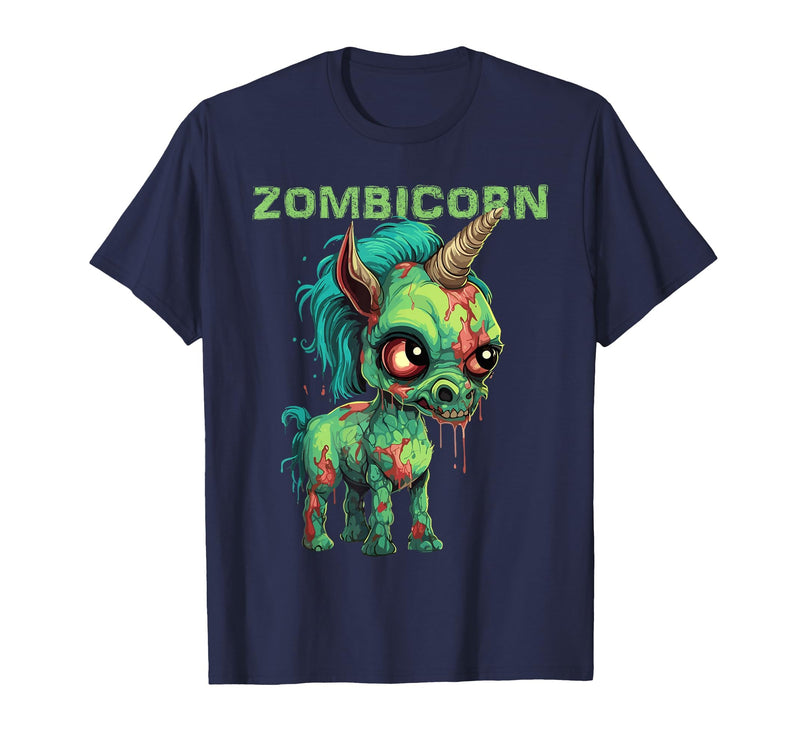 Unique All Hallows Eve Animal Meme Merch Stuff Funny Zombie Unicorn Halloween Tshirt Zombicorn Creature T-Shirt - Navy Blue