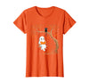 Halloween Ghost Swing Reading Vintage Ghost Swing Reading Book Swinging Halloween Costume T-Shirt - Orange