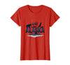 Mademark Wild Alaska Adventure: Bear, Fish, Eagle Mountain Scene T-Shirt - Red