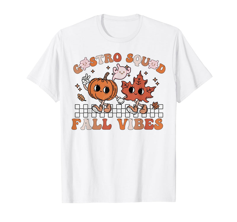 Gastro Squad Halloween Fall Endoscopy Nurse Gastro Squad Halloween Fall Vibes Gastro Crew Endoscopy T-Shirt - White