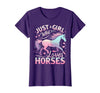 Funny Horse Lovers Just a Girl Who Loves Horses T-Shirt - Purple
