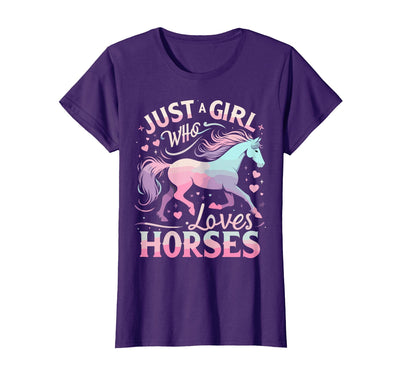 Funny Horse Lovers Just a Girl Who Loves Horses T-Shirt