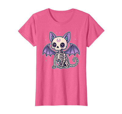 Kawaii Pastel Goth Cat Bat Skeleton For Kids Kawaii Pastel Goth Cute Cat Bat Skeleton Halloween Kids T-Shirt