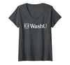 Women's WashU Women's Icon Logo | Washington University in St. Louis V-Neck T-Shirt - Dark Heather Grey