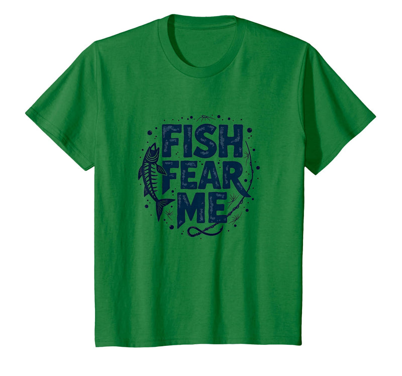 Mademark Fish Fear Me Funny Fishing for Men Angler Humor Quote T-Shirt - Kelly Green