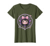 Mademark Women's Cute Vampire Girl Halloween Graphic Design T-Shirt - Olive Green