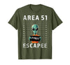 Funny Alien Halloween Costume Mugshot Alien Area 51 Escapee Funny Alien Mug Shot UFO T-Shirt - Olive Green