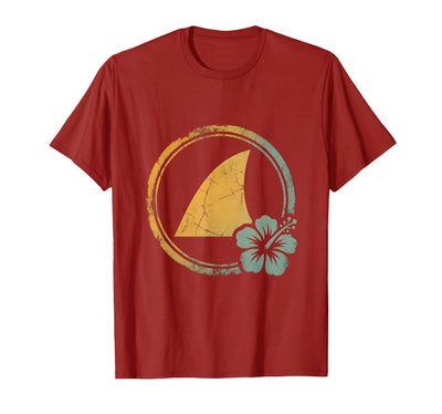 Hawaiian Shark Fin Turquoise Ocean Waves Design T-Shirt