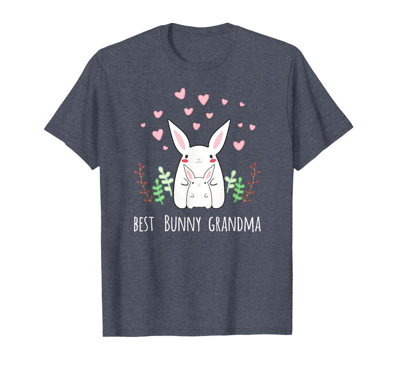 Cute Bunny Grandma Rabbit Grandmother T-Shirt in Heather Blue