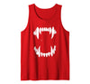 Pop Cult Tees Halloween Horror Wolf Dog Vampire Monster Teeth Costume Tank Top - Red