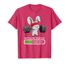 Bunny Gym Rabbit Weights Installing Muscles T-Shirt in Red Heather