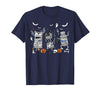 Cute Ghost Halloween Nurse Spooky Season Halloween ICU Nurse Propofol Mummy NICU PICU Nurse Tech T-Shirt - Navy Blue