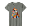 Patchwork Quilt Ghost Halloween Quilter Autumn Tee Patchwork Ghost Quilt Halloween Quilter Fall Autumn Bow Cute T-Shirt -