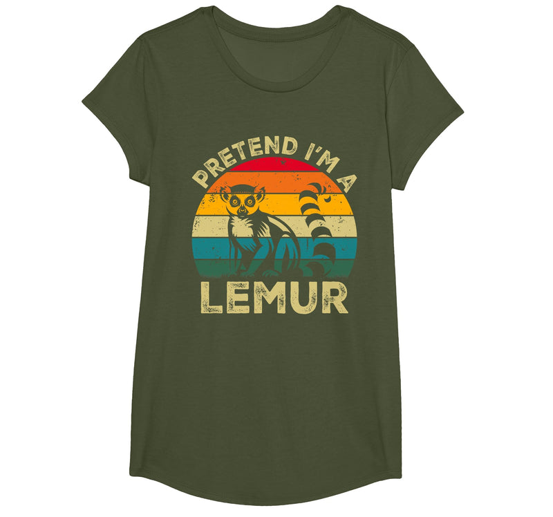Funny Costume Party Halloween Tees by T&T Pretend I'm A Lemur Lazy Halloween Costume T-Shirt - Olive Green